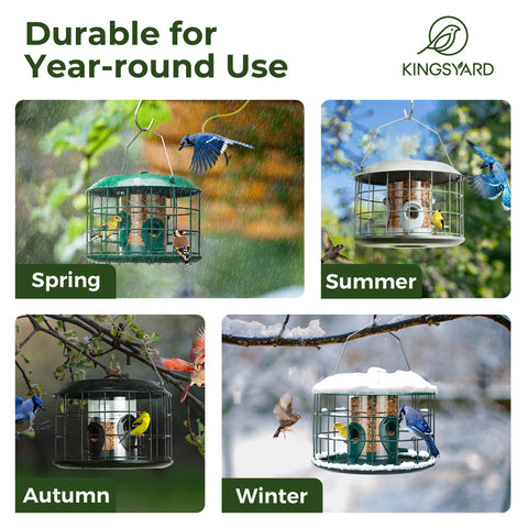 Kingsyard green feeder placed in a garden setting.