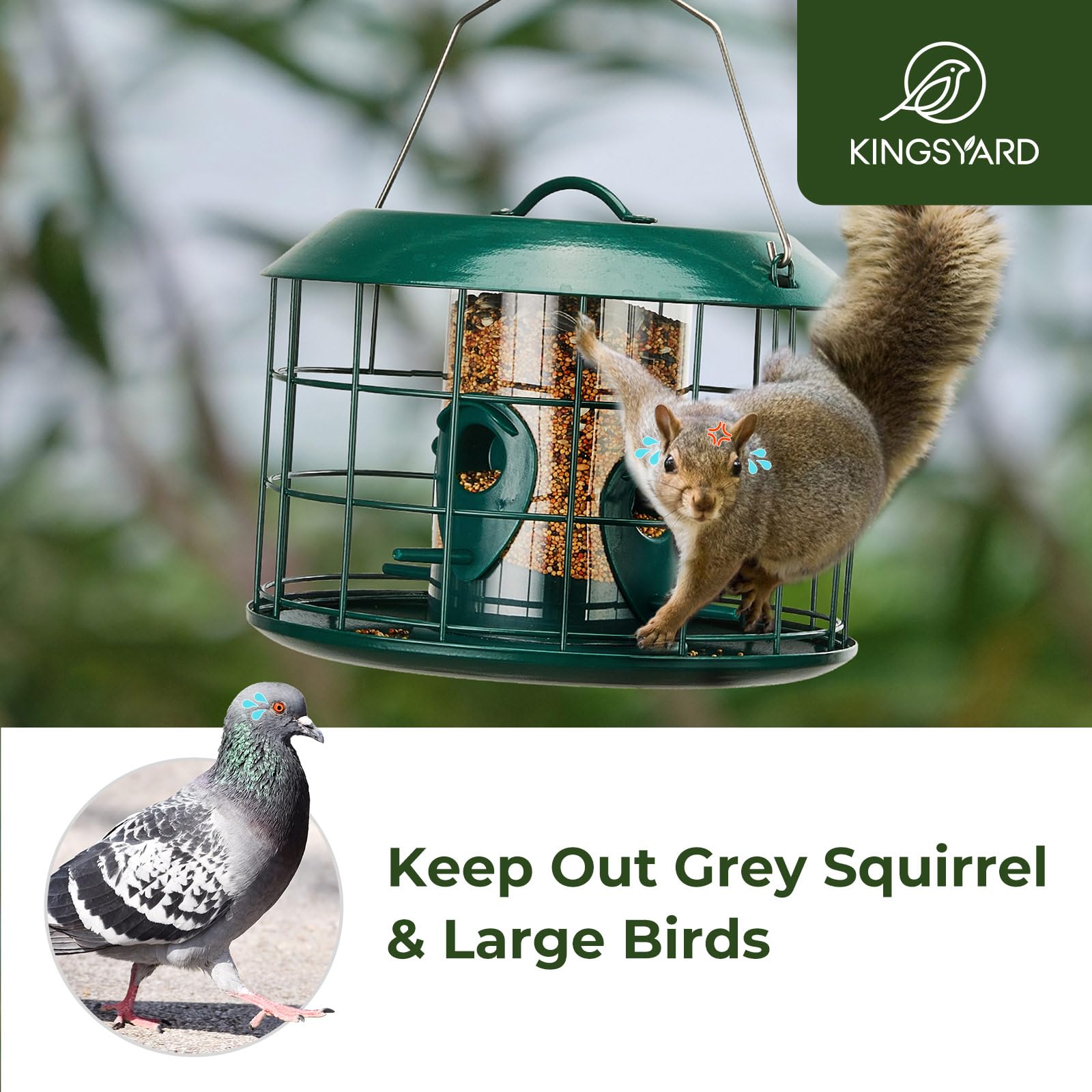 Kingsyard chew-proof metal cage detail for durability.