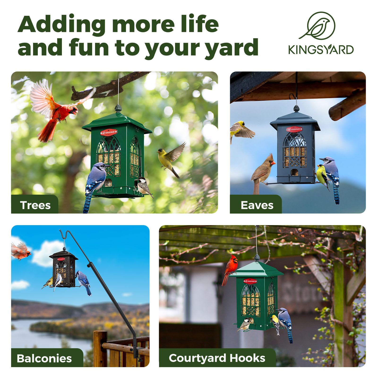 Kingsyard u-shaped stand feet provide stable footing for outdoor placement