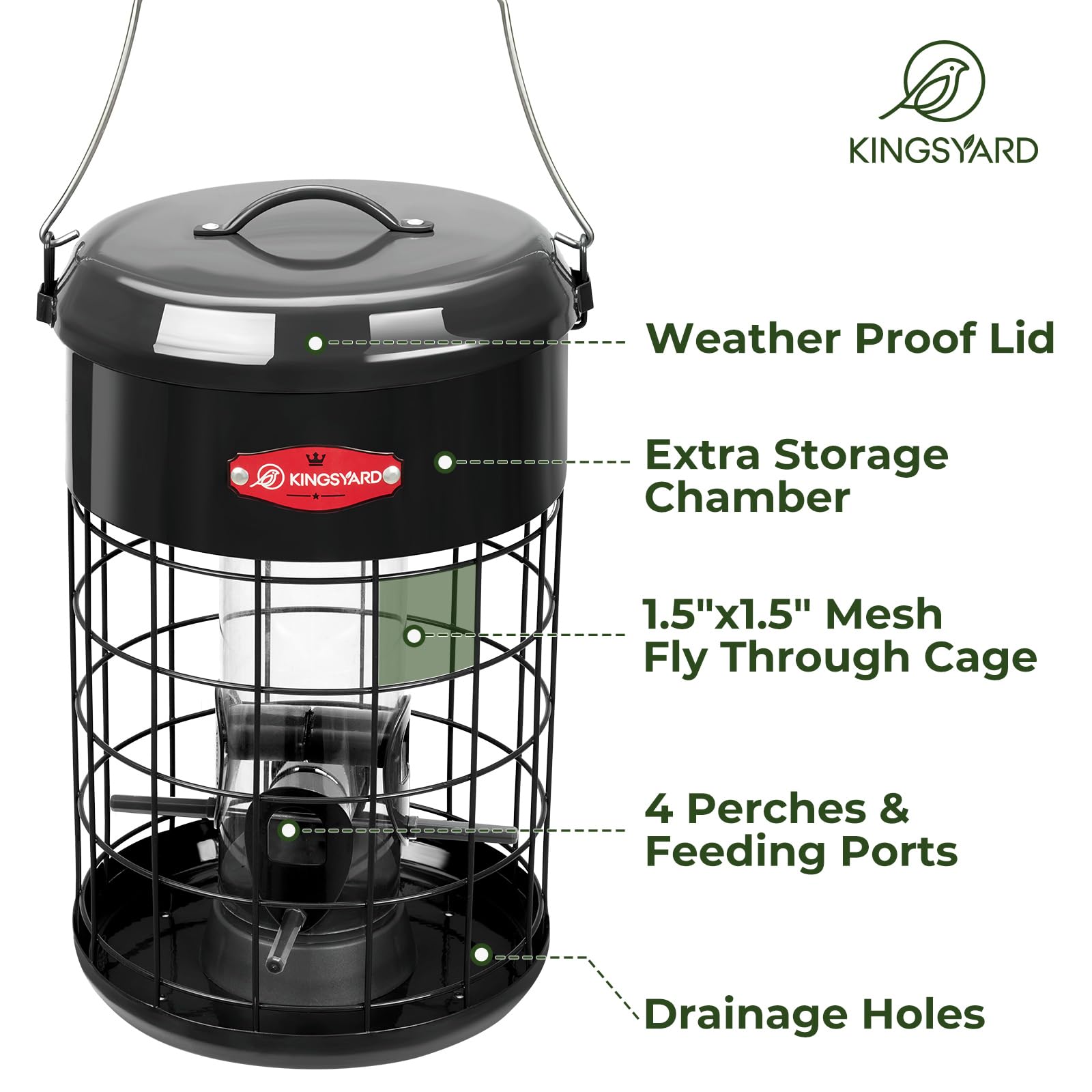 Kingsyard durable steel construction stands up to outdoor weather