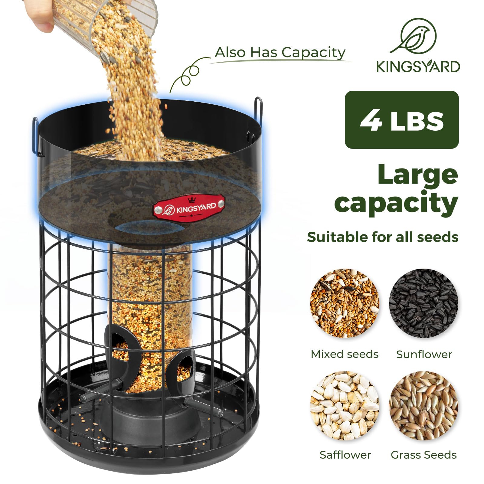Kingsyard rain-proof top cover keeps seeds dry during rain