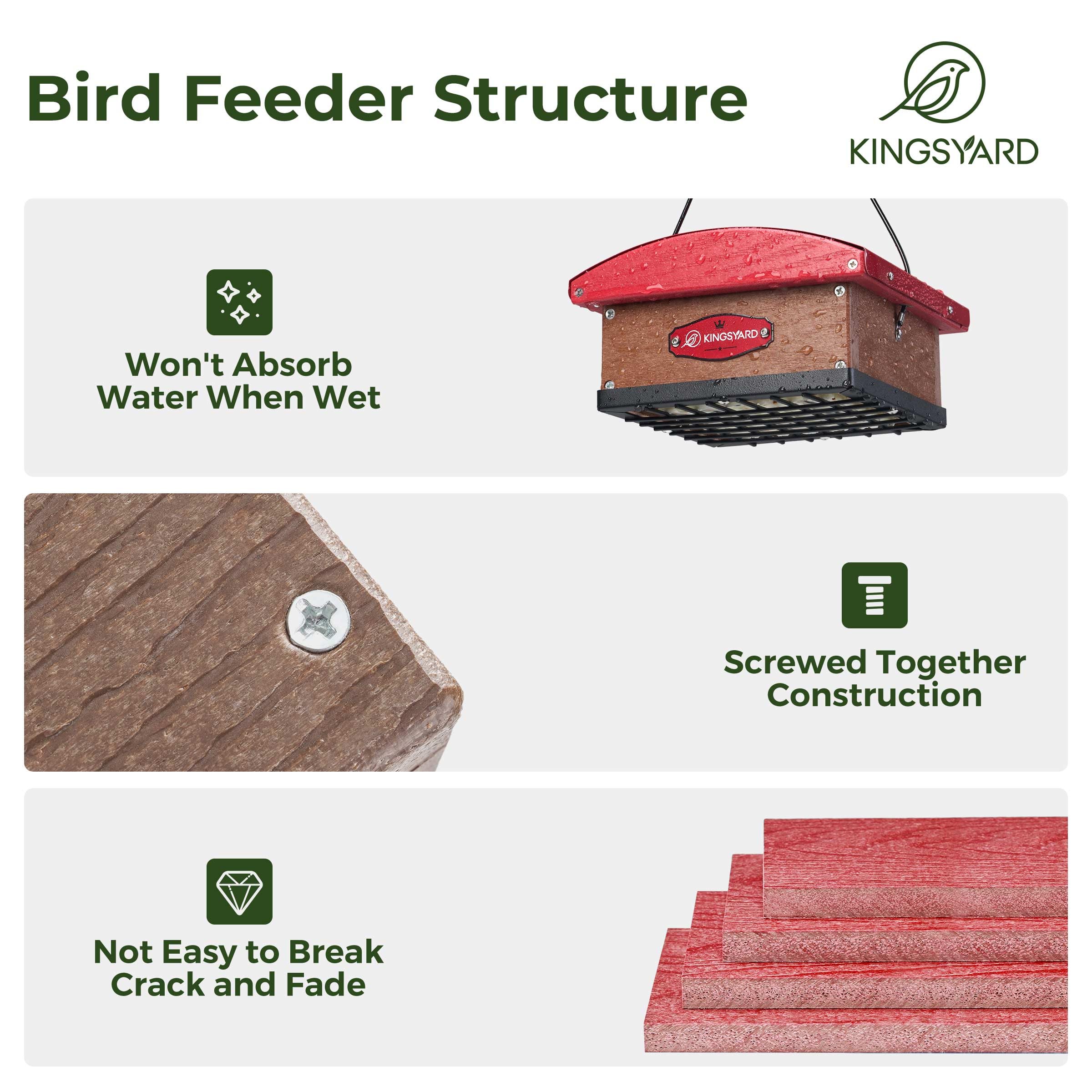 Kingsyard Recycled Plastic construction withstands year-round weather conditions.