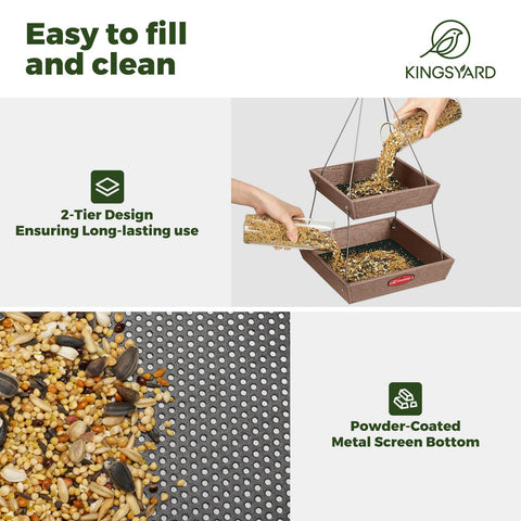 Kingsyard weather-resistant feeder made from recycled plastic for year-round use.
