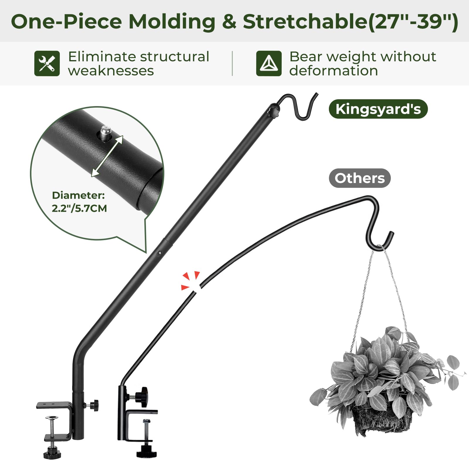Kingsyard weatherproof deck hook resists rust in all seasons