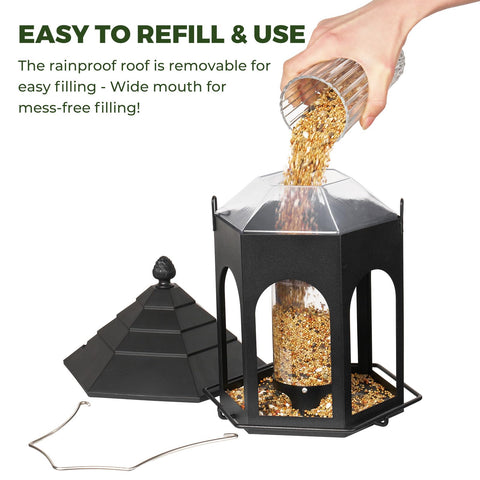 Kingsyard vertical design keeps seeds sliding smoothly for feeding visits