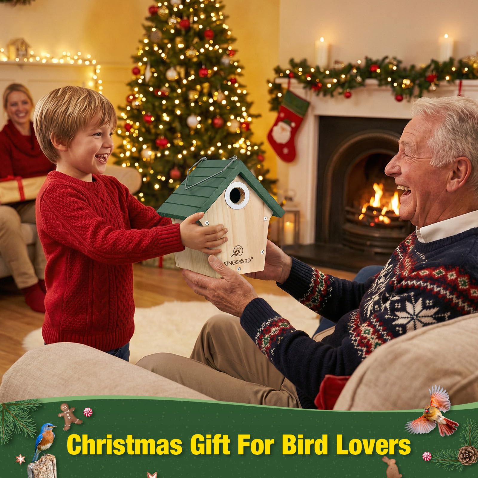 Kingsyard wooden bird house gift-ready packaging suits nature lovers
