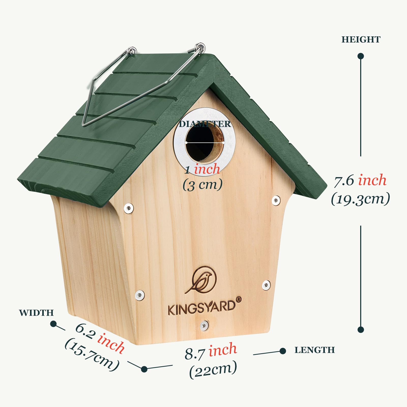 Kingsyard wooden bird house ventilation air vents promote airflow