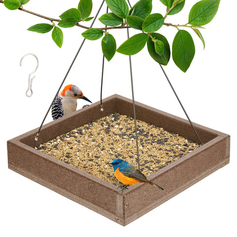 Kingsyard WPC platform bird feeder outdoors for year-round feeding.