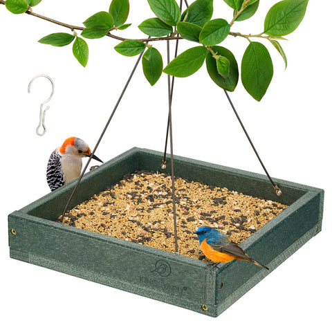 Kingsyard WPC platform bird feeder outdoors, a durable weatherproof feeding station