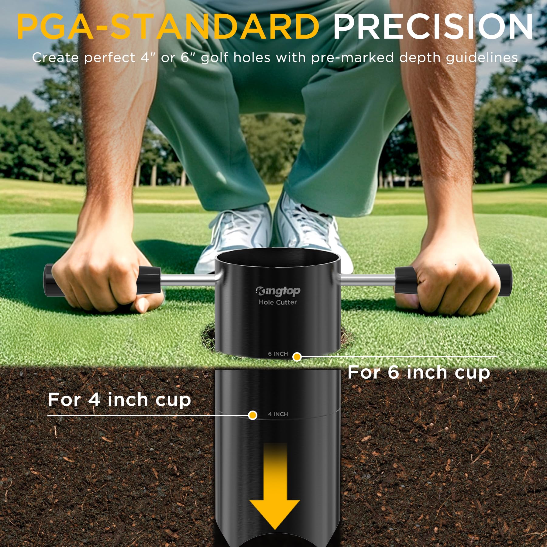 KINGTOP carbon steel blade with black heat treatment for long-lasting use.