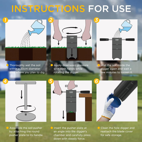 KINGTOP soil pusher enables tidy, mess-free soil removal from the hole.