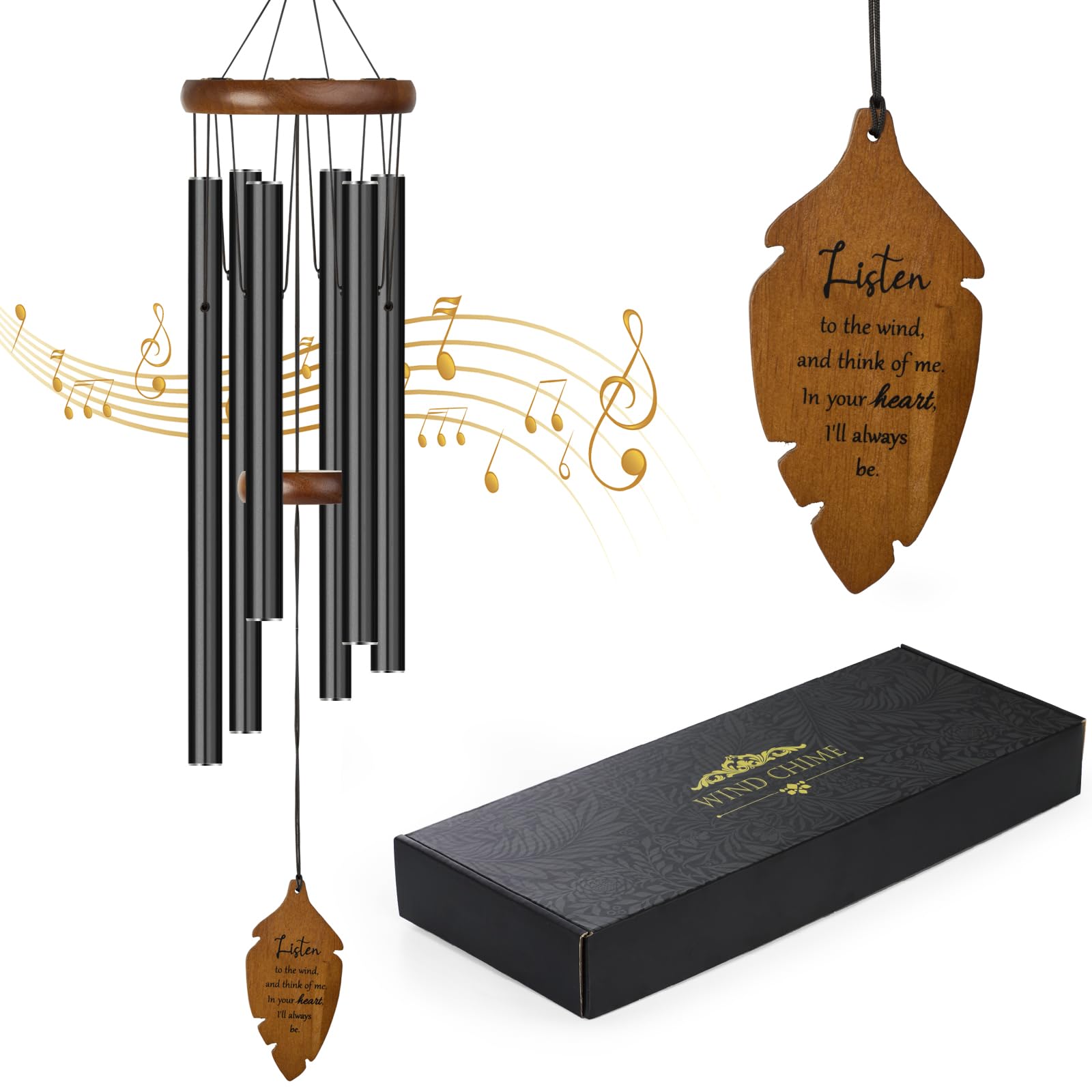 Kingtto Outdoors wind chimes assembly showing pine wood and aluminum tubes for durable outdoor decor.