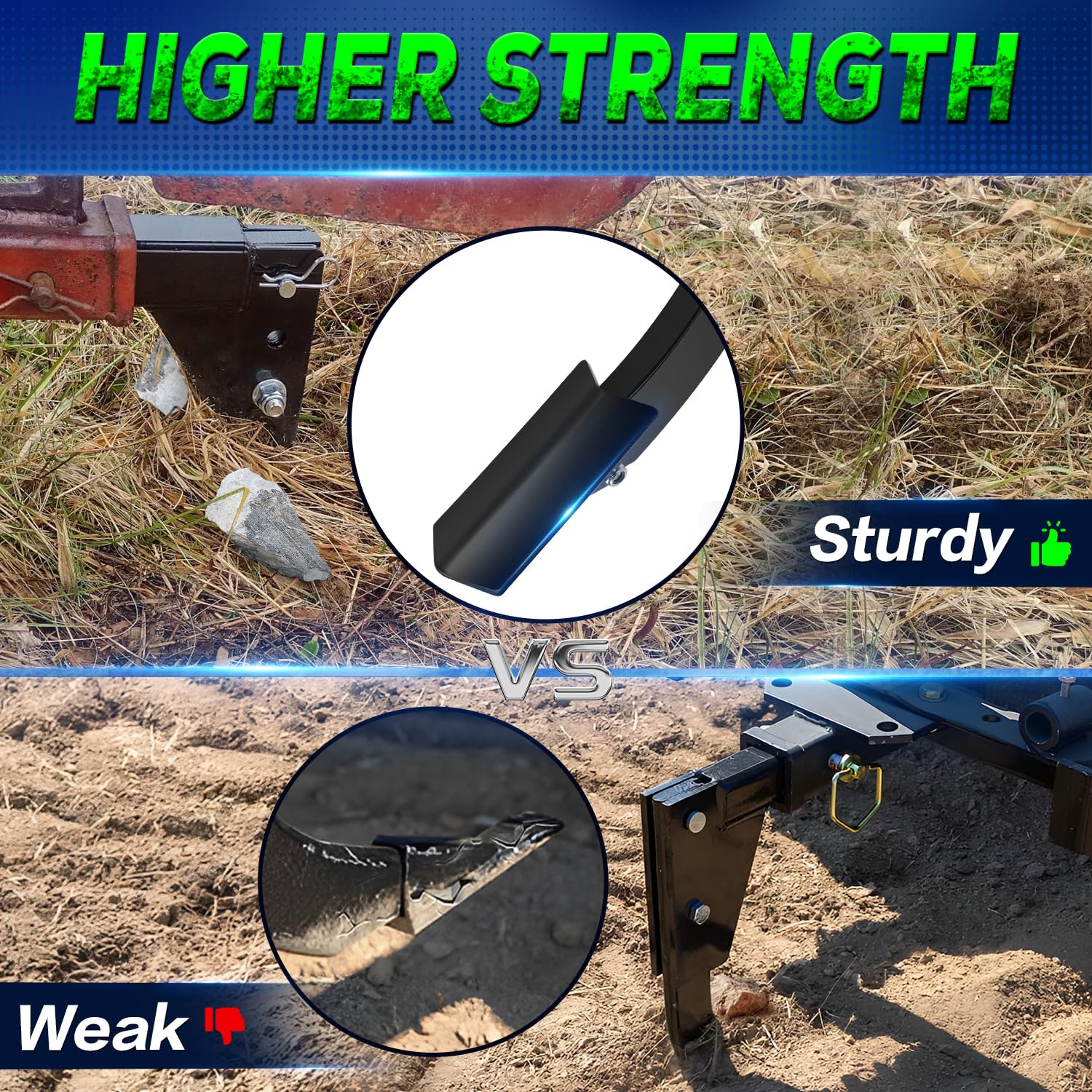 Kingway hitch-mounted ripper attached to a 2-inch receiver for versatile mounting.