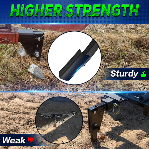 Kingway hitch-mounted ripper attached to a 2-inch receiver for versatile mounting.