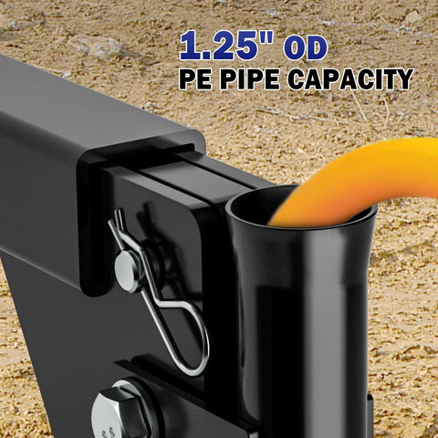 Kingway pipelayer supports pipes up to 1.25 inches OD for easy fits.