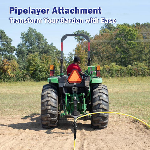Kingway pipelayer attachment ready for rugged work on a tractor or UTV.