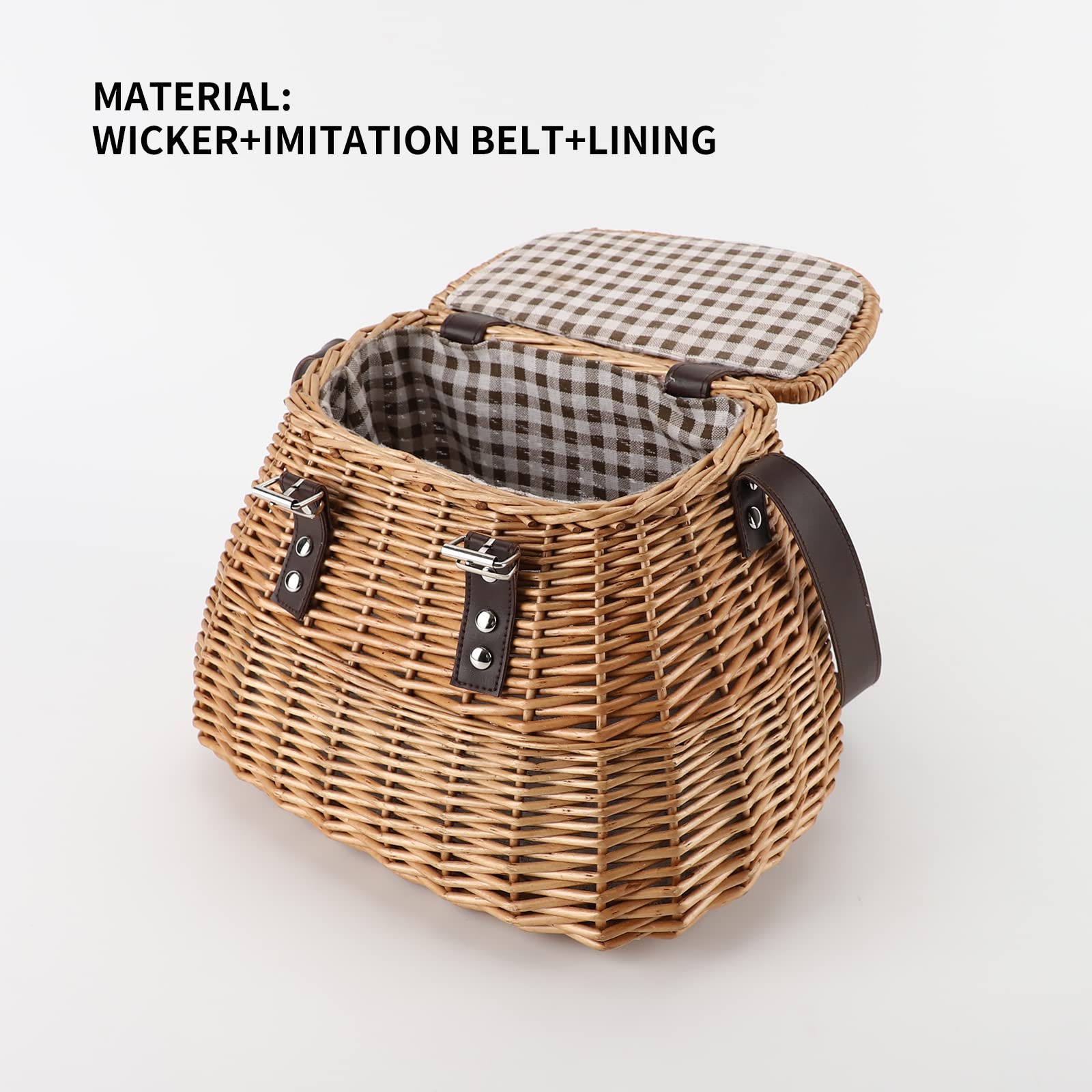 KINGWILLOW fishing creel basket with shoulder strap ideal for outdoor meals