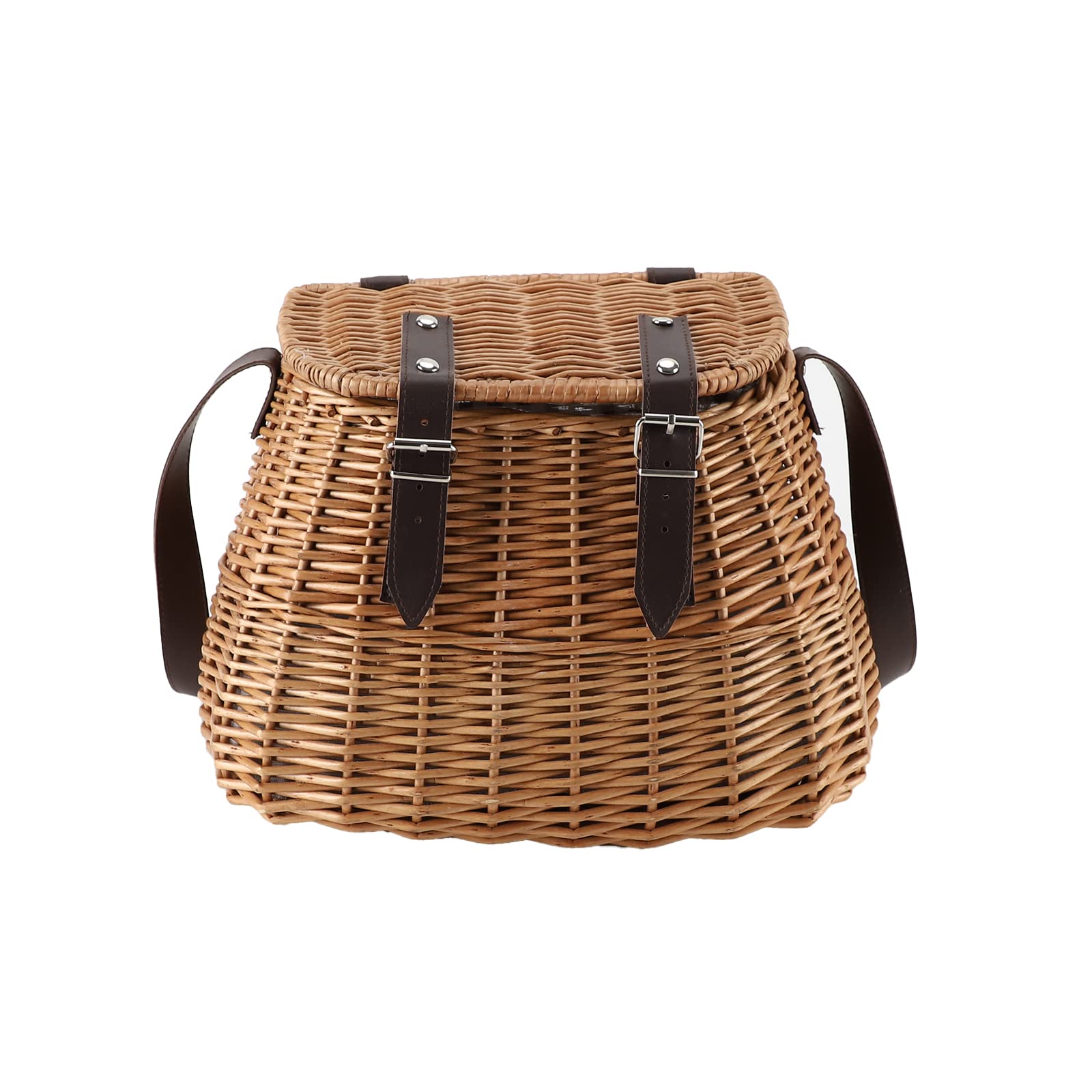 KINGWILLOW wicker picnic basket with lid for easy storage and stylish transport