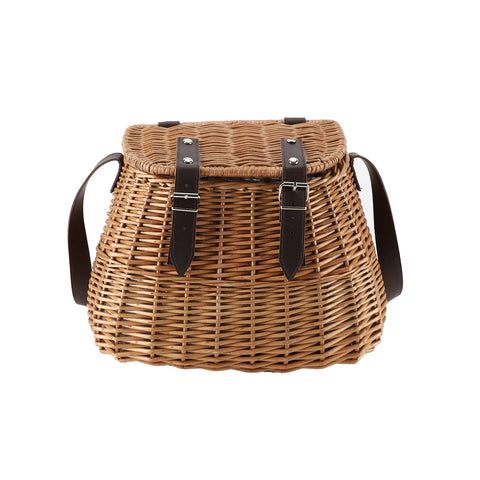 KINGWILLOW wicker picnic basket with lid for easy storage and stylish transport
