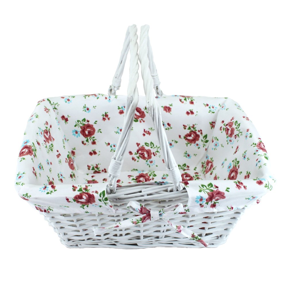 Kingwillow basket with double folding handles for easy transport.