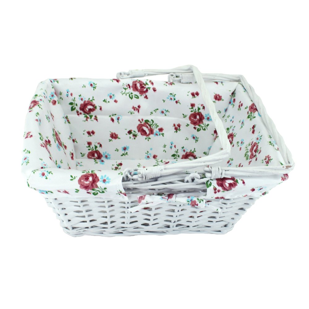Kingwillow lined basket with printed cloth, easy to dismantle and clean.