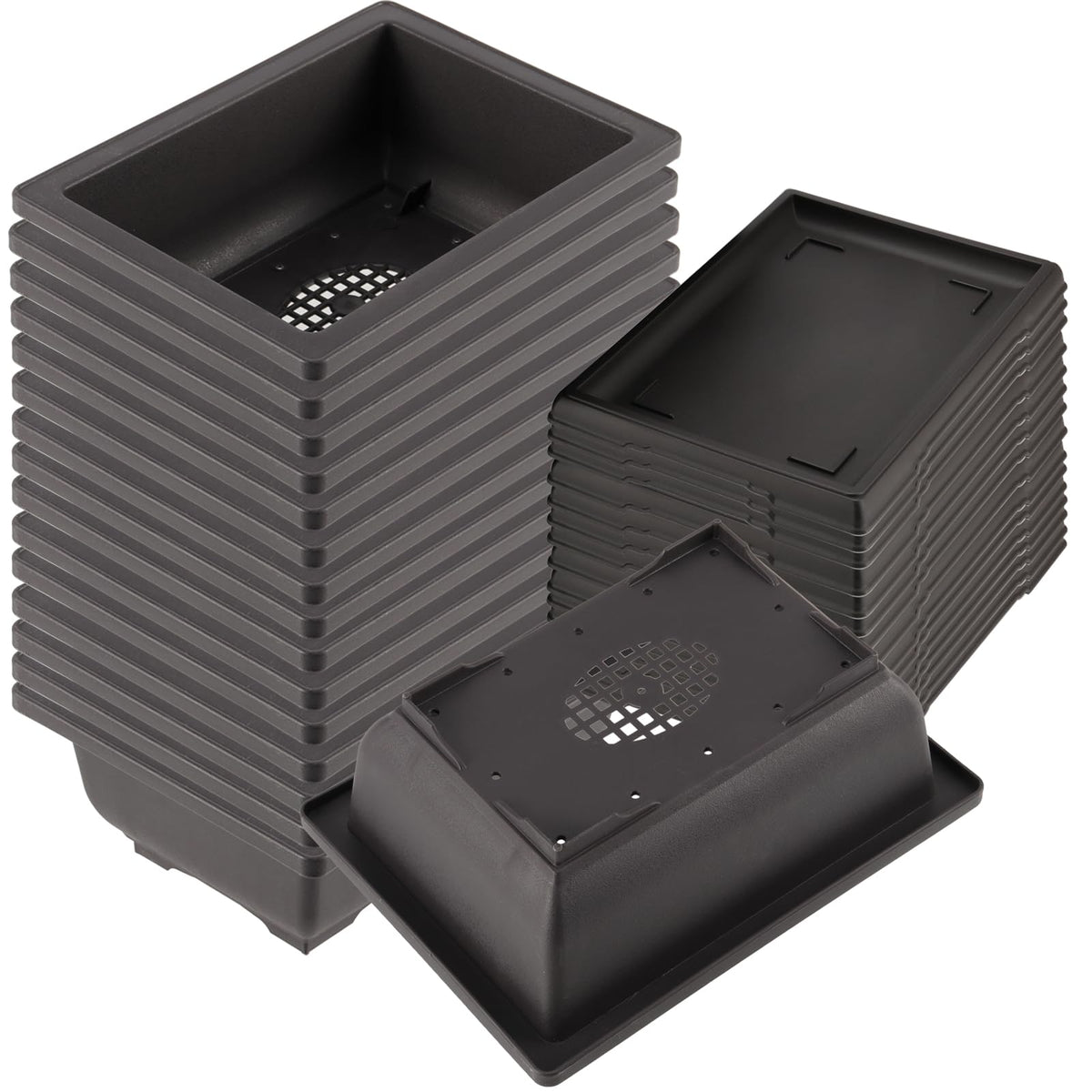 KINJOEK 15-piece rectangular bonsai pots for versatile indoor planting.