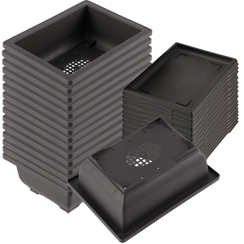 KINJOEK 15-piece rectangular bonsai pots for versatile indoor planting.