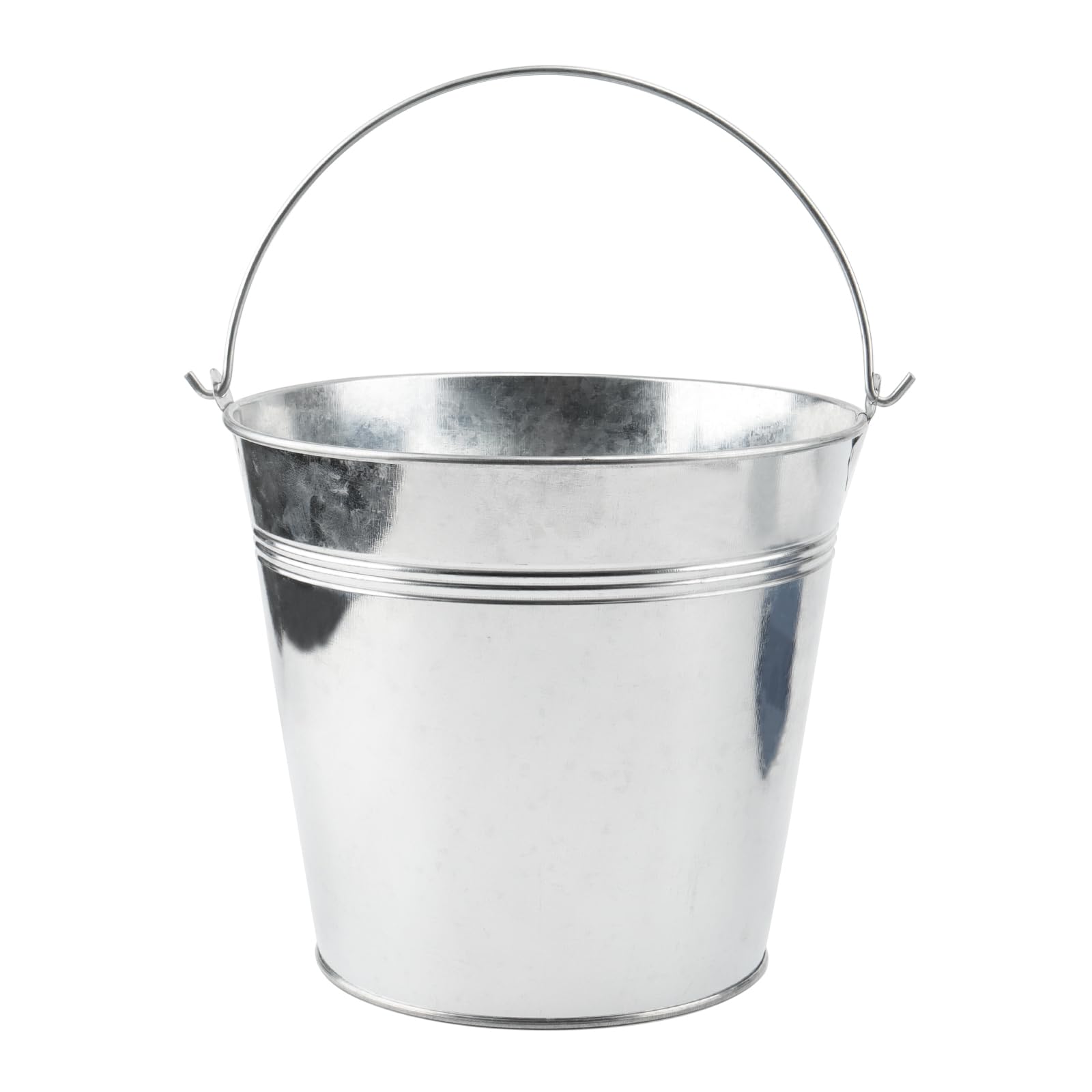 KINJOEK DIY-ready silver galvanized buckets for personalized home accents.