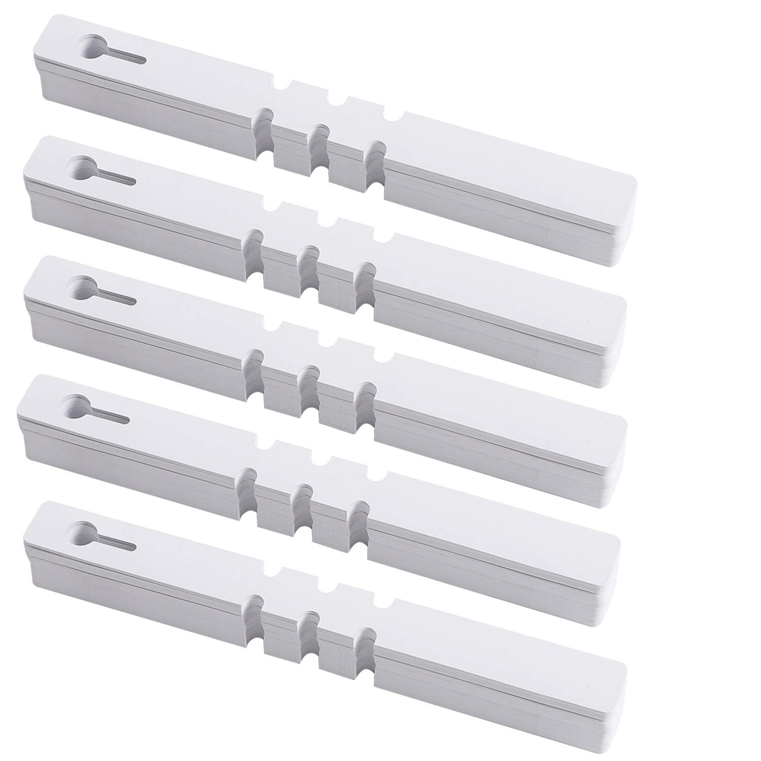 KINJOEK plant labels close-up in white, high visibility for quick plant identification.