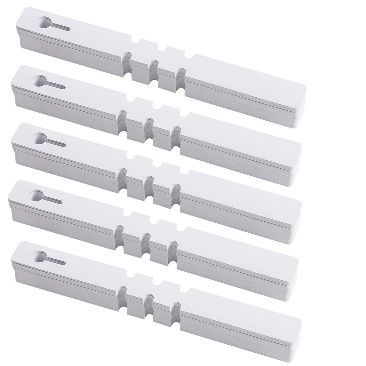 KINJOEK plant labels close-up in white, high visibility for quick plant identification.