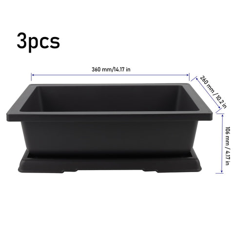 Kinjoek rectangular bonsai pot with drainage holes for healthy soil drainage.