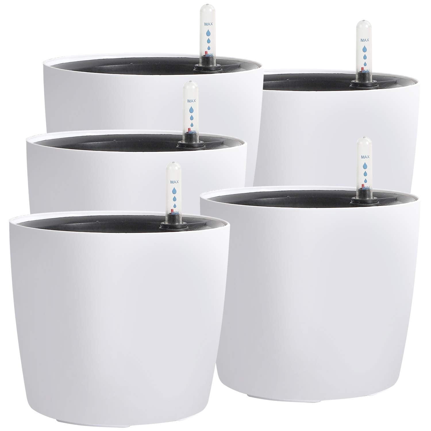 KINJOEK self-watering pot 7-inch pack shot, ideal for low-maintenance indoor greenery.