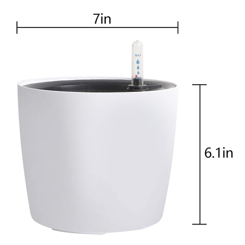 KINJOEK white pot on balcony showcases durable, all-season plant display.