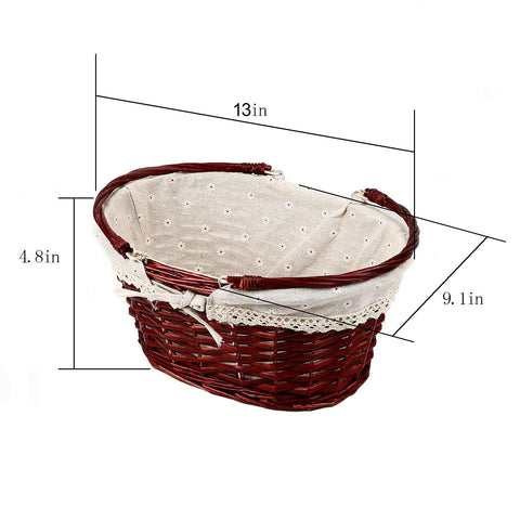 KINJOEK wicker basket with removable cotton-linen lining protects items neatly.