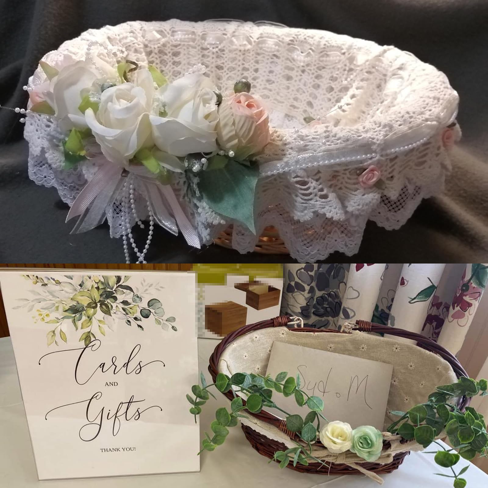 KINJOEK wicker basket shown at a picnic for convenient packing and decor.