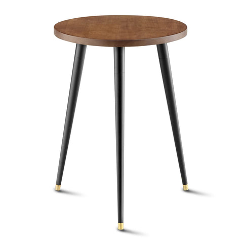 KINNARY plant stand top view showcases walnut top and metal frame for sturdy display.
