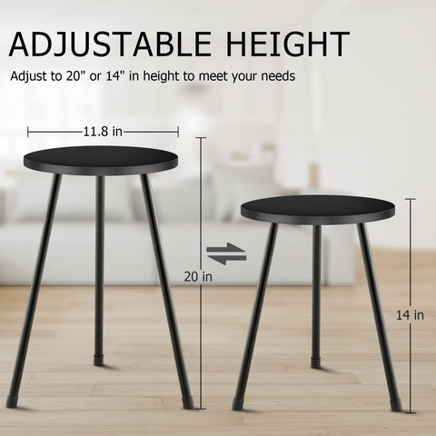 KINNARY stand close-up showing durable wood top and metal frame.