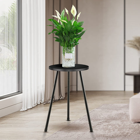 KINNARY tall plant stand side angle demonstrates adjustable height.