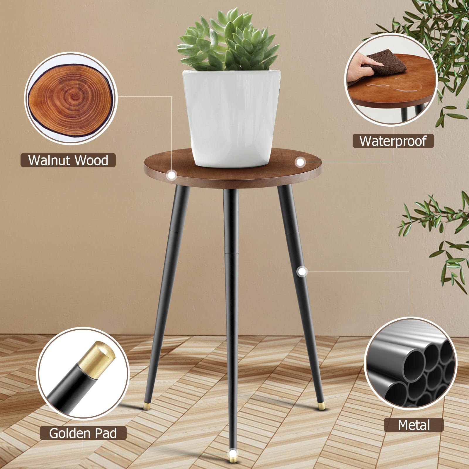 KINNARY stand top made from solid walnut for a durable finish