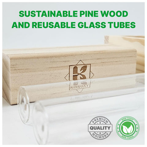 Kinroxy stylish wooden stand elevates space while organizing plant cuttings.