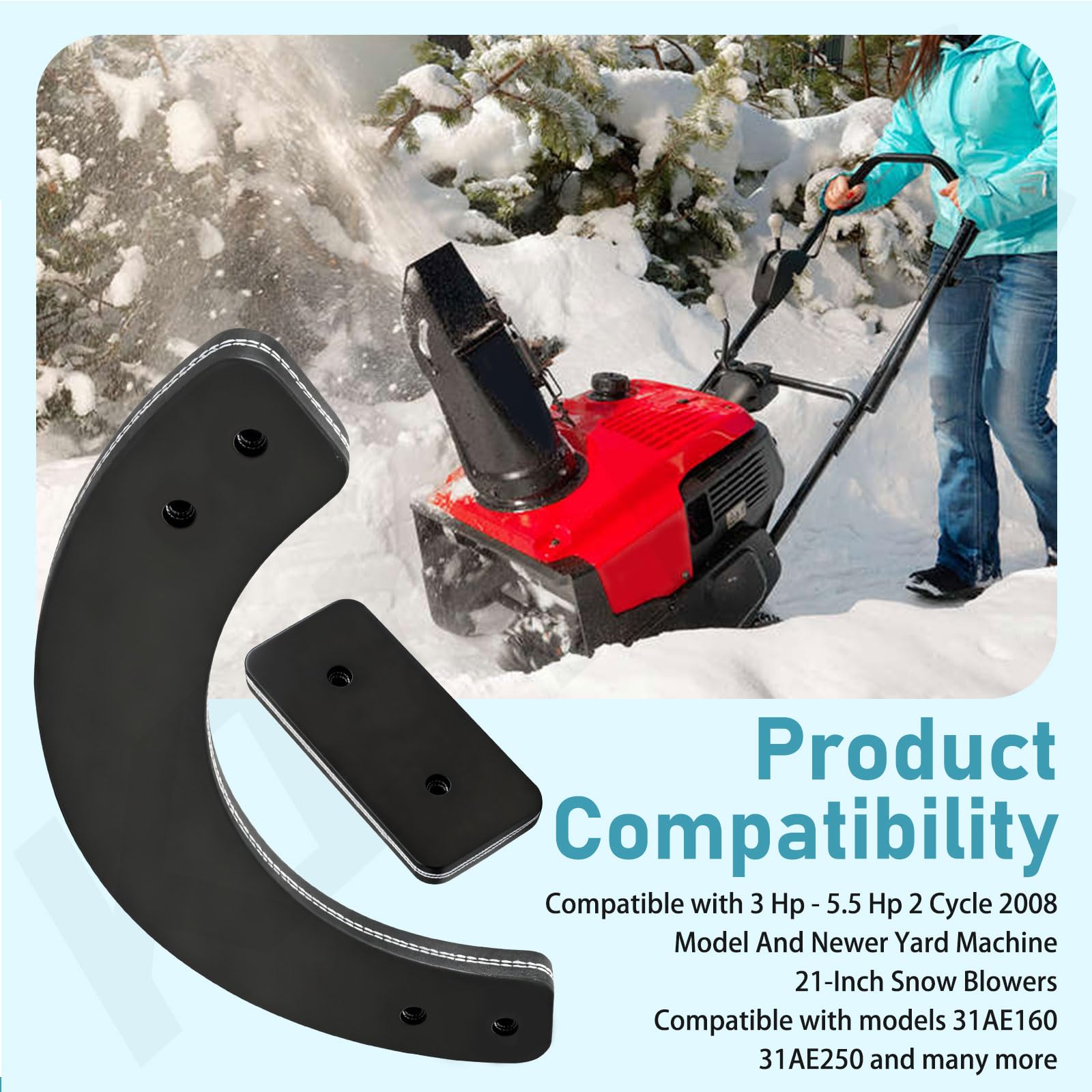KINTLE compatible 21 inch snow blower paddles ready to install.