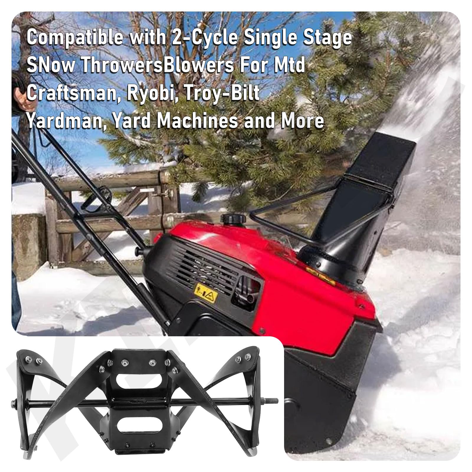 KINTLE compatible with 3 to 5 HP 2 cycle snow blowers included in kit.