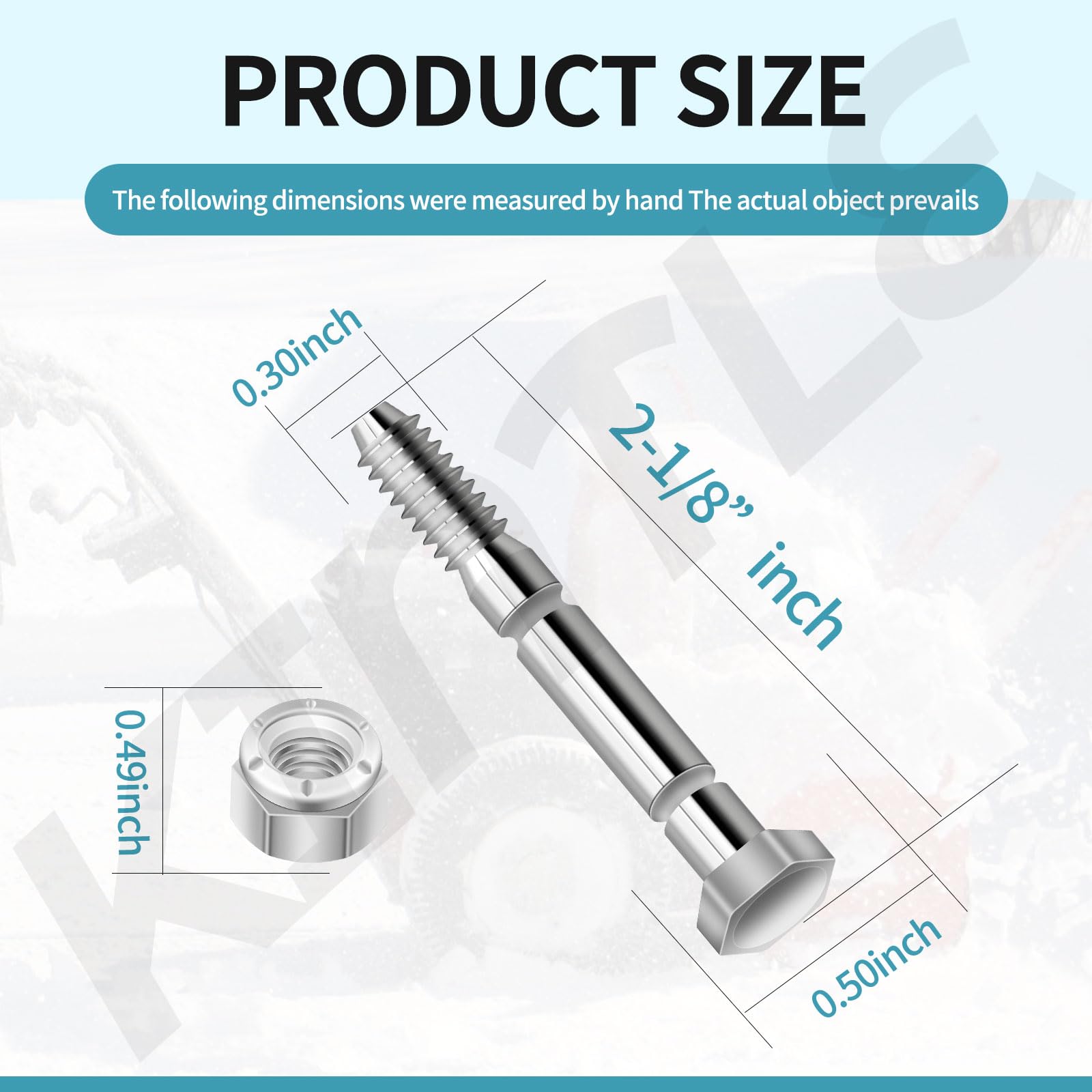 KINTLE 51001500 compatible bolts close-up showing 2-inch shaft length for sturdy fit.