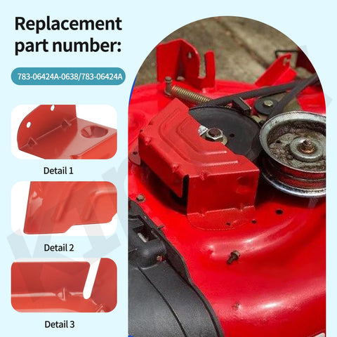 KINTLE left side spindle guard cover installed on a riding mower.