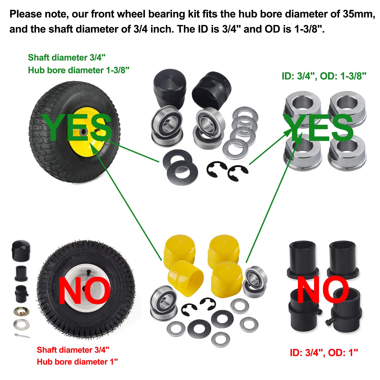 KINTLE heat-treated thrust washers reduce wear in front wheels.