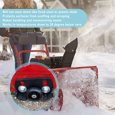 KINTLE installed skid shoes enable smoother maneuvering on snow.