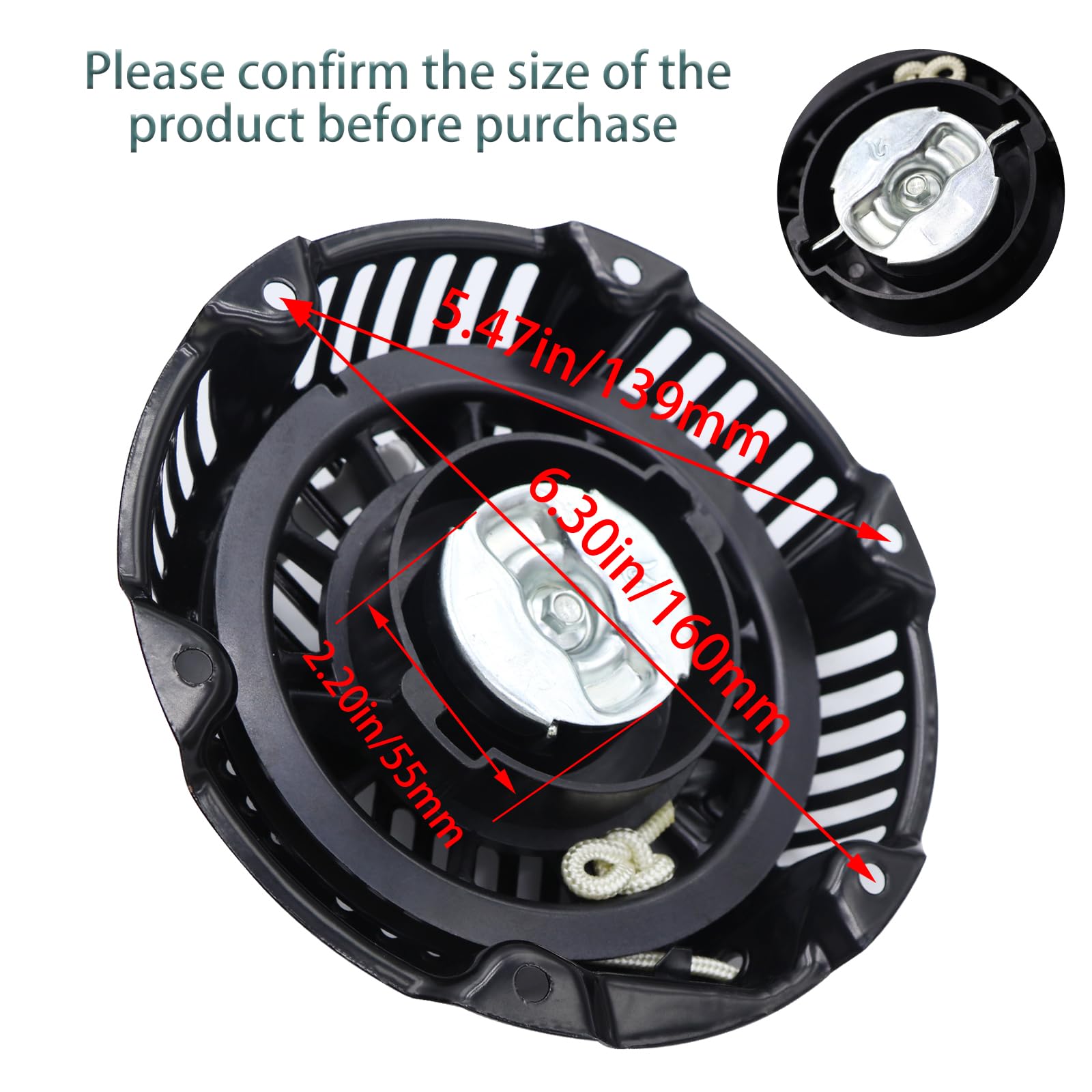 KIOSFOLI pull-start assembly for 163cc/208cc engines, ideal for DIY repairs.