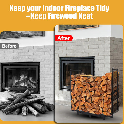 KIPHCA firewood rack elevating wood to stay dry and accessible