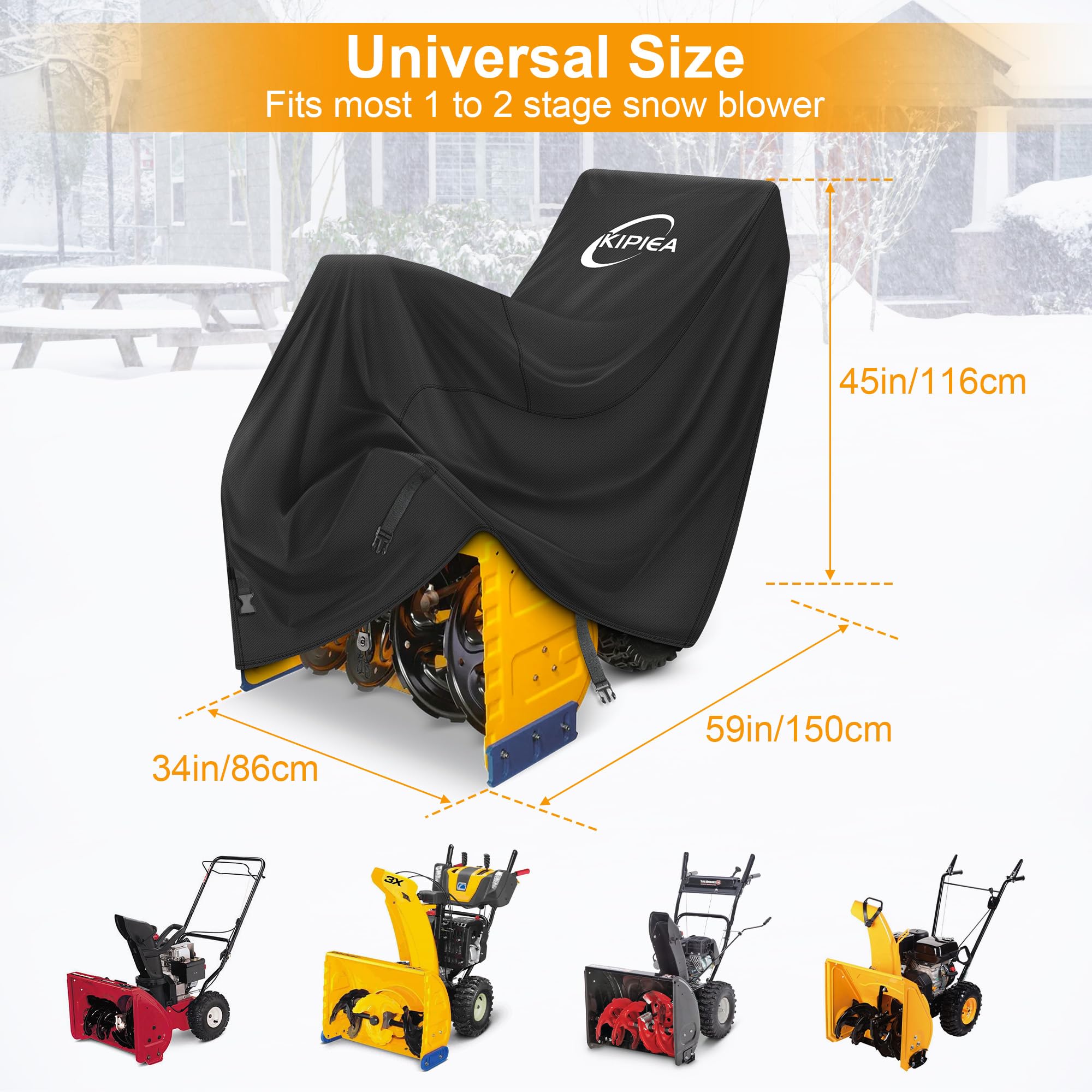 Kipiea cover made with heavy-duty 600D fabric resists tears and sun fading