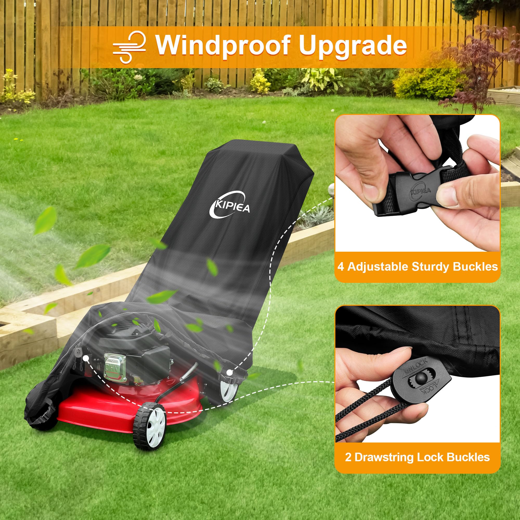 Kipiea mower cover after rain, waterproof fabric blocks moisture